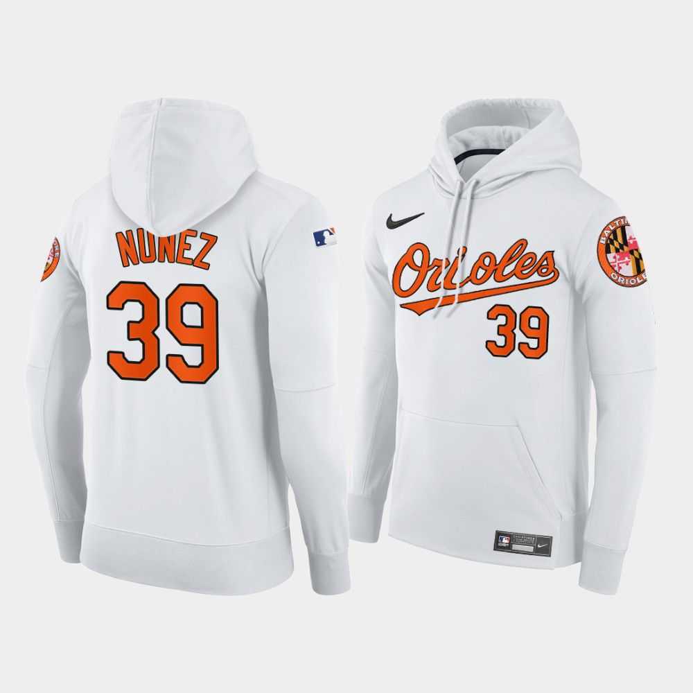 Men Baltimore Orioles 39 Nunez white home hoodie 2021 MLB Nike Jerseys